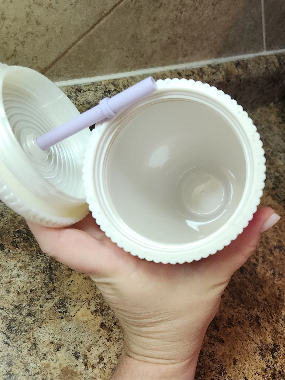 Starbucks White Spring  Pearlescent Shell Siren Scales Cold Cup Tumbler 2023